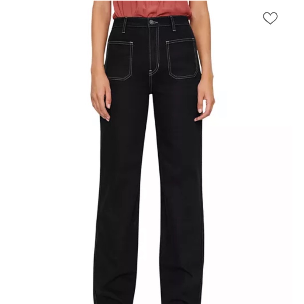 Reformation Alyssa Stretch High Rise Wide Leg Jeans in Black